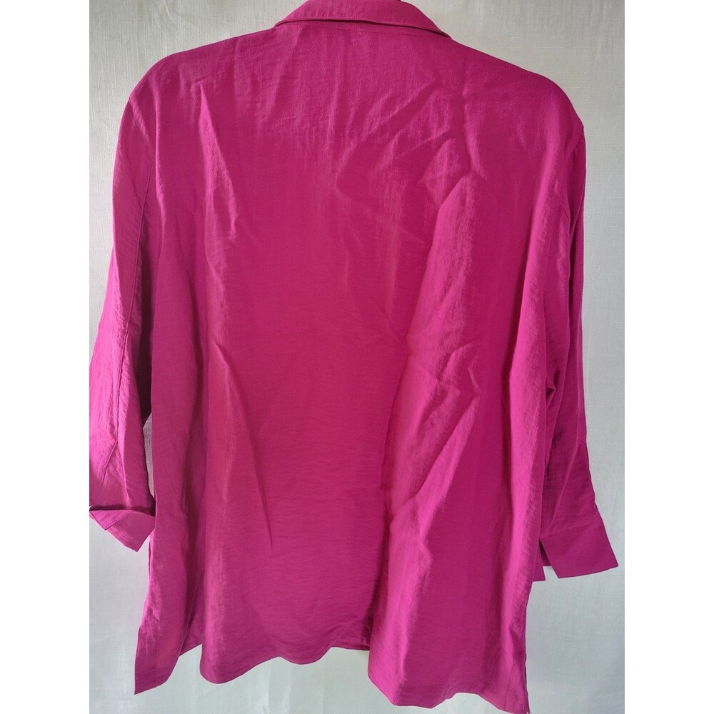 John Mark Tunic Women's XL Button Up Raspberry Boho Lagenlook - Picture 3 of 10
